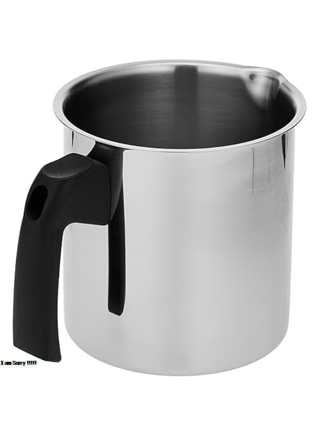 إبريق رغوة الحليب وإبريق القهوة من الفولاذ المقاوم للصدأ بمقبض مقاوم للحرارة - فضي